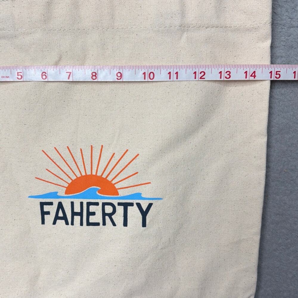 Faherty Canvas Tote Weekender Beach Days Groceries Small Lightweight NWOT - Picture 2 of 6